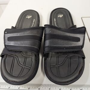 Athletech Black Adjustable Slides Sz. 10, Nigel 5, made in China